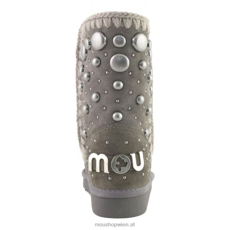 Frauen Eskimo 24 Rückennieten, großes Logo Mou P660X397 Holzkohle