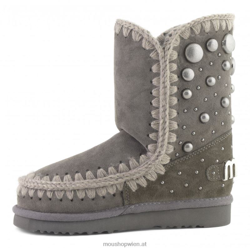 Frauen Eskimo 24 Rückennieten, großes Logo Mou P660X397 Holzkohle