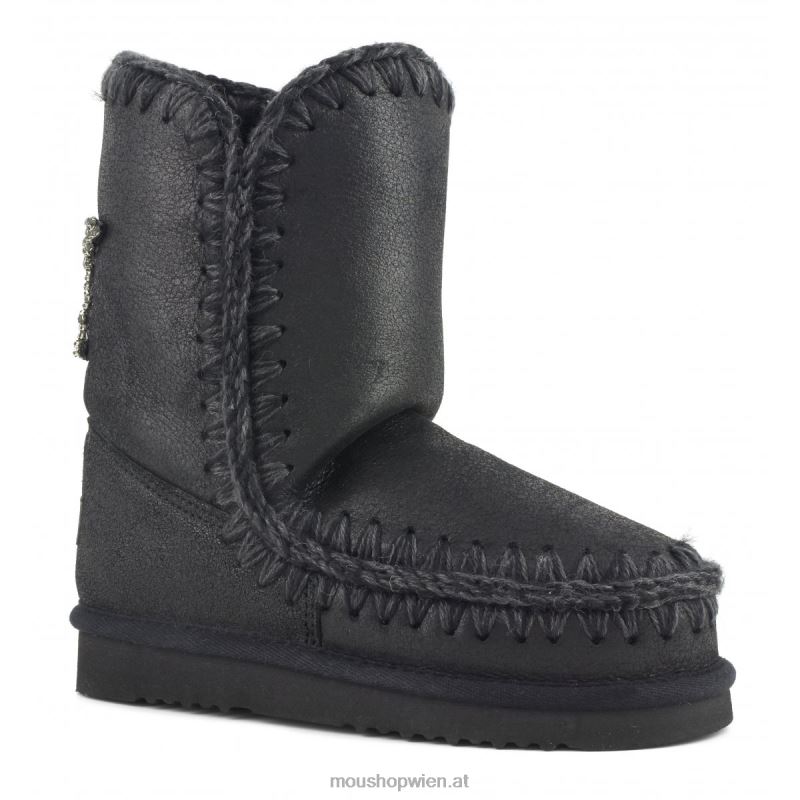 Frauen Eskimo 24-Sternaufnäher auf der Rückseite Mou P660X366 rissig schwarz/grau