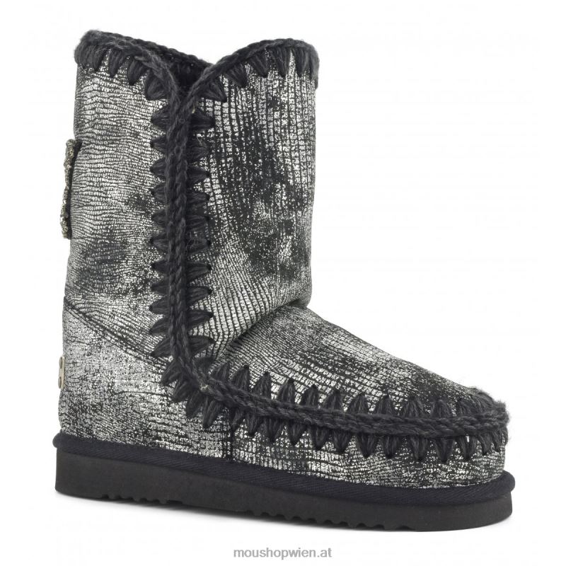 Frauen Eskimo 24-Sternaufnäher auf der Rückseite Mou P660X383 metallisches Geckoschwarz