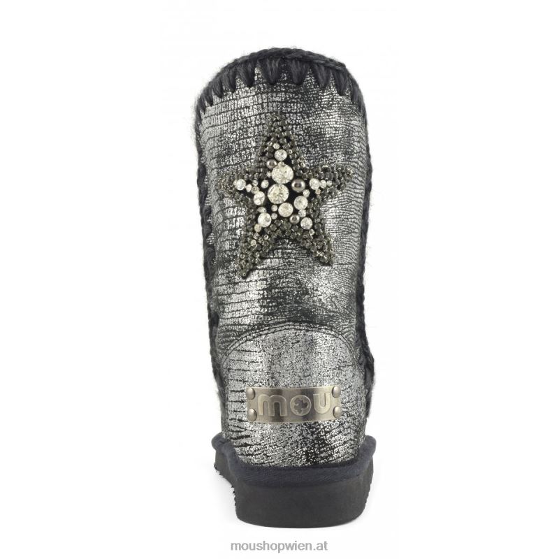 Frauen Eskimo 24-Sternaufnäher auf der Rückseite Mou P660X383 metallisches Geckoschwarz