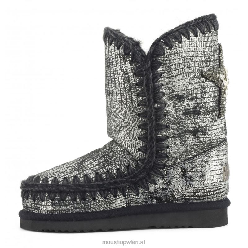 Frauen Eskimo 24-Sternaufnäher auf der Rückseite Mou P660X383 metallisches Geckoschwarz