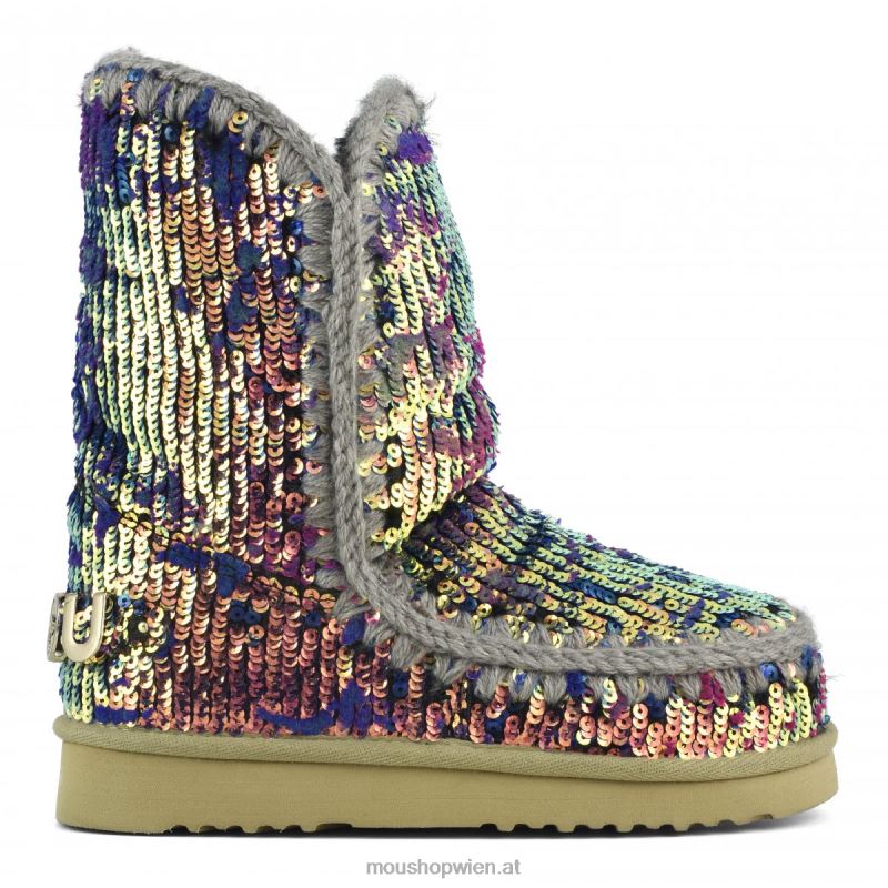 Frauen Eskimo 24 limitierte Auflage italienischer Textilien Mou P660X336 Lux-Pailletten, blaue Mischung