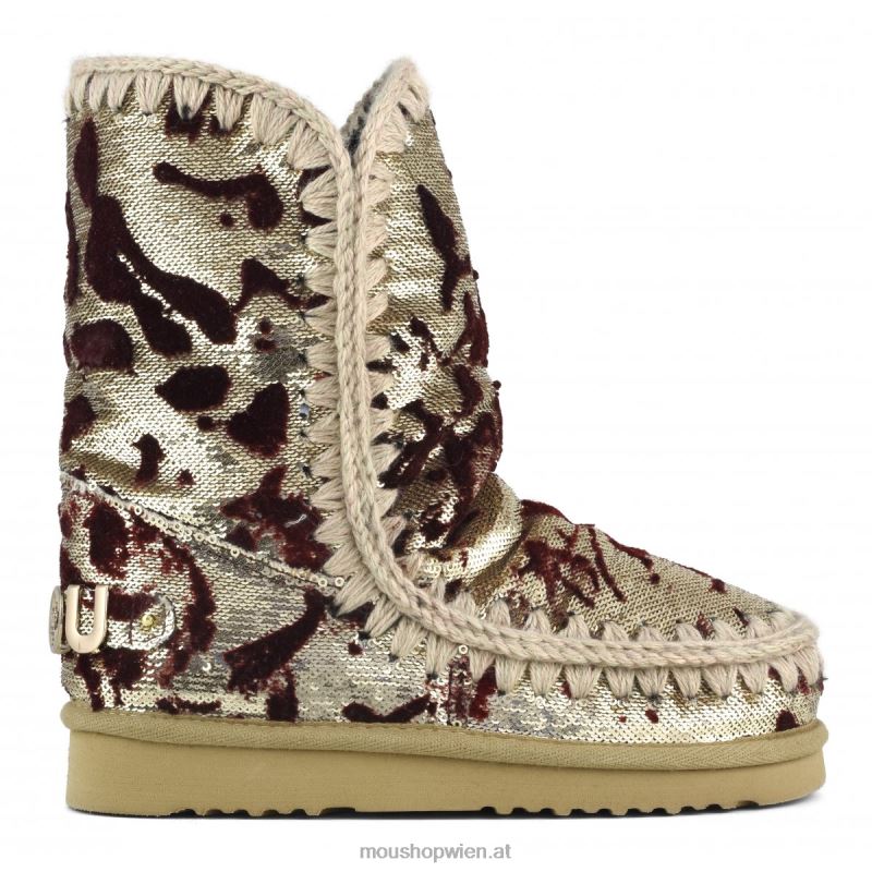 Frauen Eskimo 24 limitierte Auflage italienischer Textilien Mou P660X337 Lux Pailletten rot