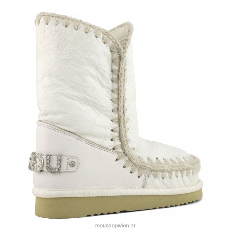 Frauen Eskimo 24 mit Strass-Logo Mou P660X318 Wachsweiß