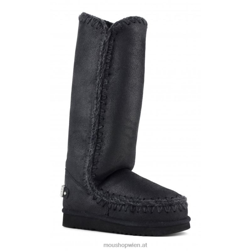 Frauen Eskimo 40-Strass-Logo Mou P660X411 rissig schwarz/grau