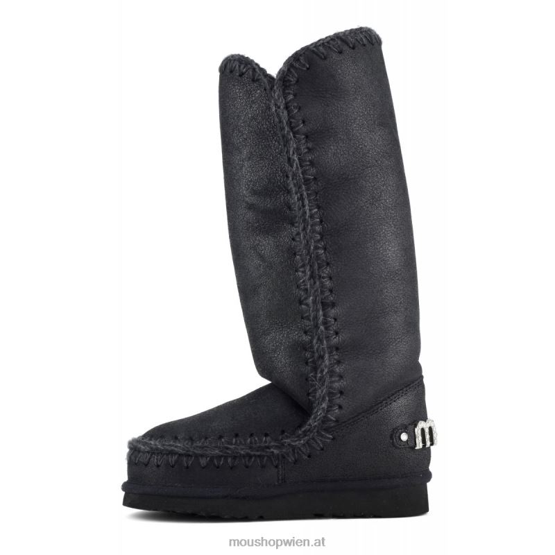 Frauen Eskimo 40-Strass-Logo Mou P660X411 rissig schwarz/grau