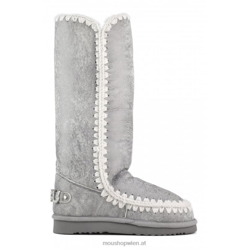 Frauen Eskimo 40-Strass-Logo Mou P660X412 seidiges Silber