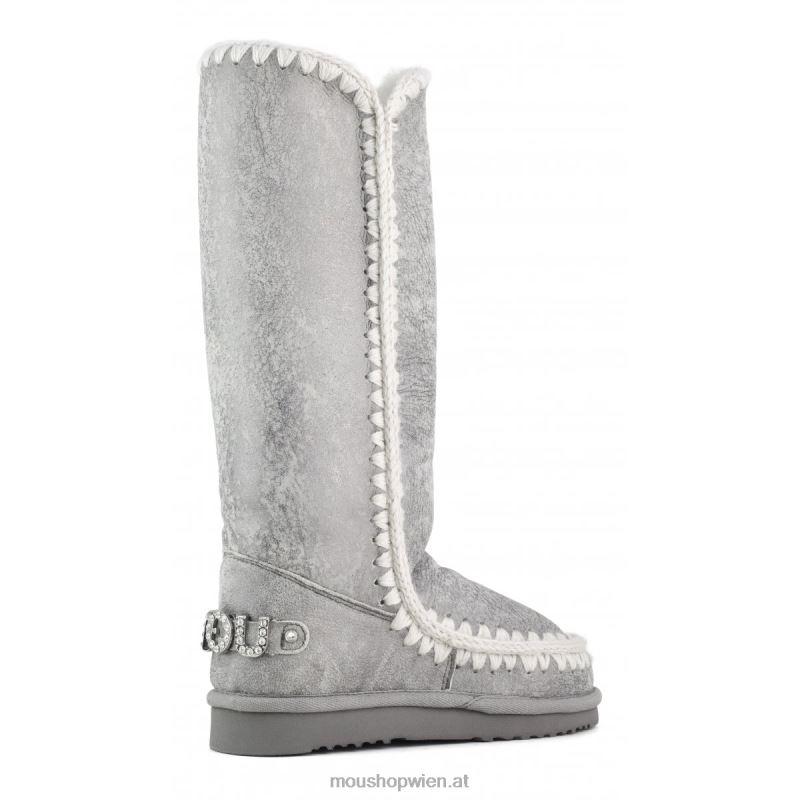 Frauen Eskimo 40-Strass-Logo Mou P660X412 seidiges Silber