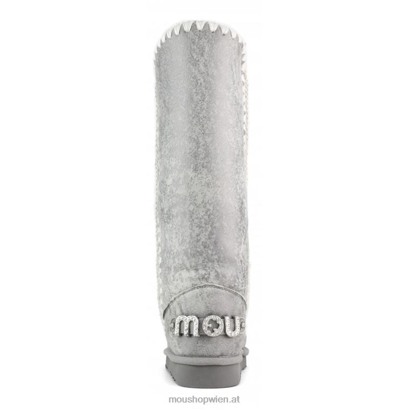 Frauen Eskimo 40-Strass-Logo Mou P660X412 seidiges Silber