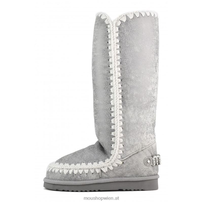 Frauen Eskimo 40-Strass-Logo Mou P660X412 seidiges Silber