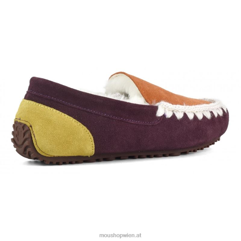 Frauen Farbblock-Mokassin-Eskimo-Nähte Mou P660X682 lila