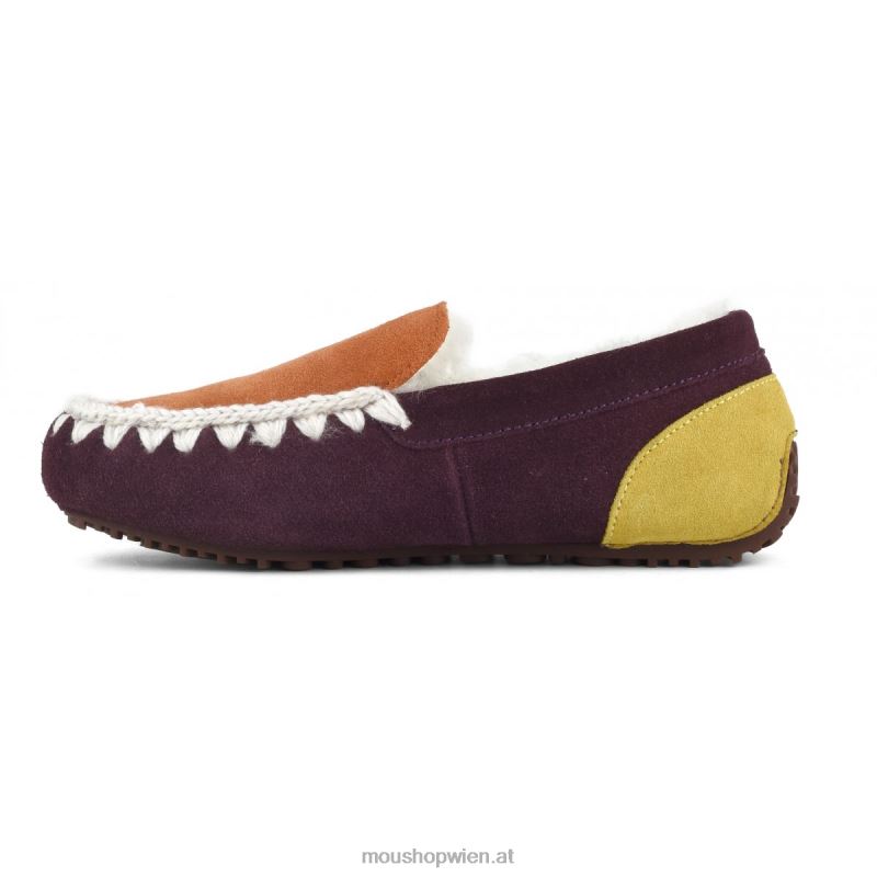Frauen Farbblock-Mokassin-Eskimo-Nähte Mou P660X682 lila