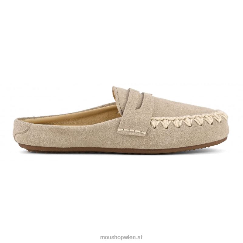 Frauen Sommer-Eskimo-Slipper aus Mokassin-Wildleder Mou P660X223 Kreide