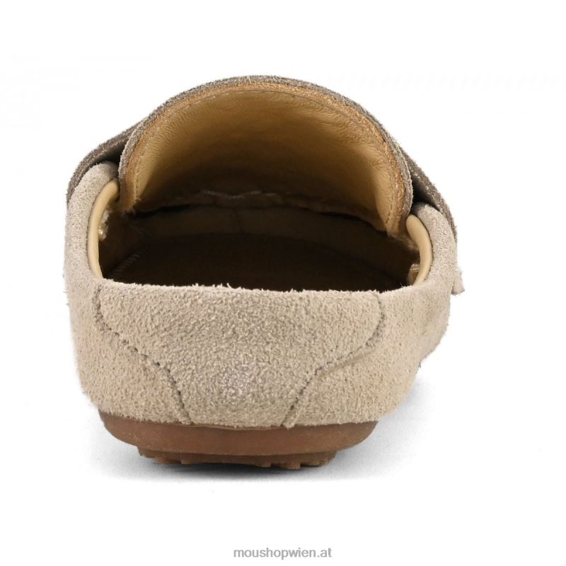 Frauen Sommer-Eskimo-Slipper aus Mokassin-Wildleder Mou P660X223 Kreide