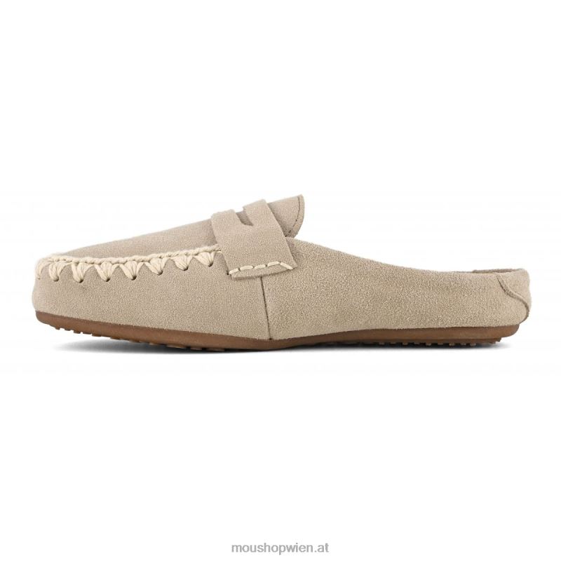 Frauen Sommer-Eskimo-Slipper aus Mokassin-Wildleder Mou P660X223 Kreide