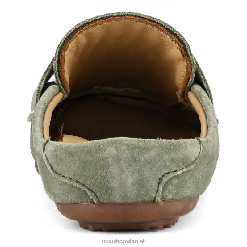 Frauen Sommer-Eskimo-Slipper aus Mokassin-Wildleder Mou P660X224 leichter Salbei