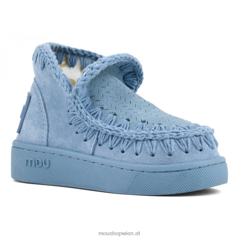 Kinder Sommer-Eskimo-Sneaker-Monochrome Mou P660X783 Nilblau