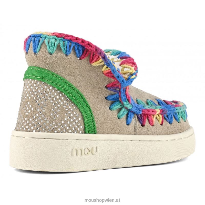 Kinder Sommer-Eskimo-Sneaker mit Farbnähten Mou P660X782 Kreide