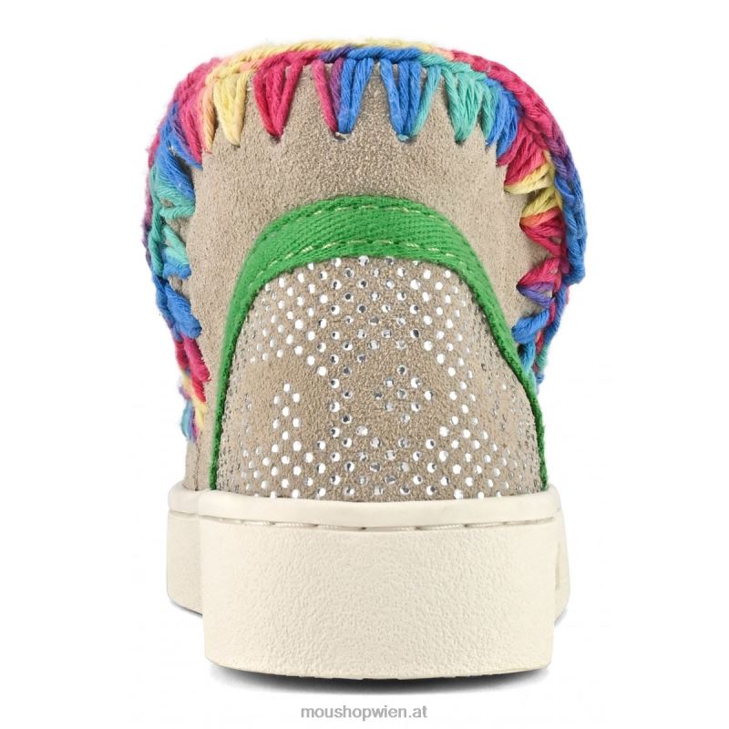 Kinder Sommer-Eskimo-Sneaker mit Farbnähten Mou P660X782 Kreide
