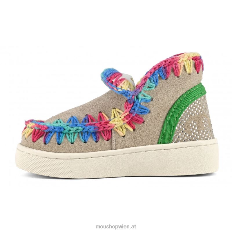 Kinder Sommer-Eskimo-Sneaker mit Farbnähten Mou P660X782 Kreide