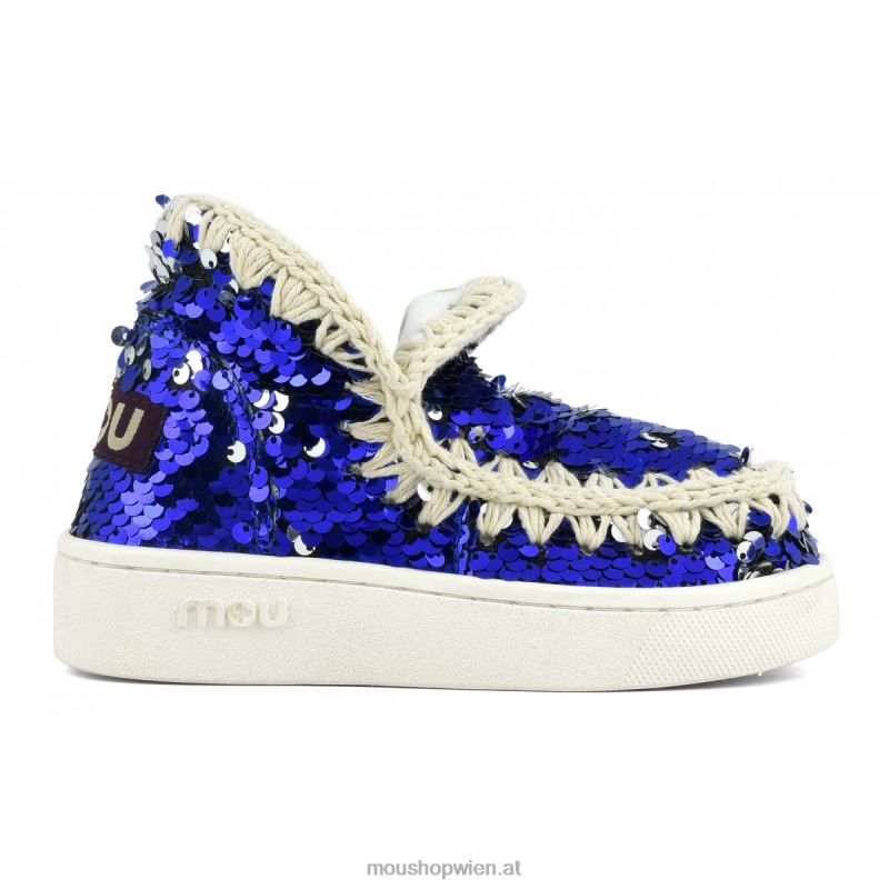 Kinder Sommer-Eskimo-Sneaker mit Pailletten Mou P660X790 Pailletten-Jeans – Logo Nickel