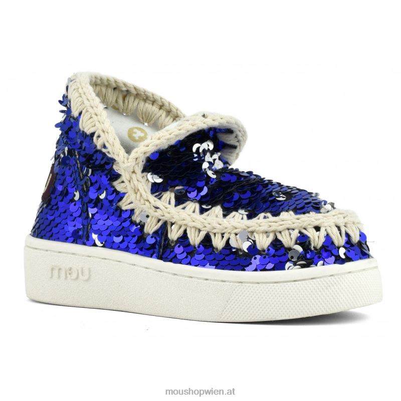 Kinder Sommer-Eskimo-Sneaker mit Pailletten Mou P660X790 Pailletten-Jeans – Logo Nickel