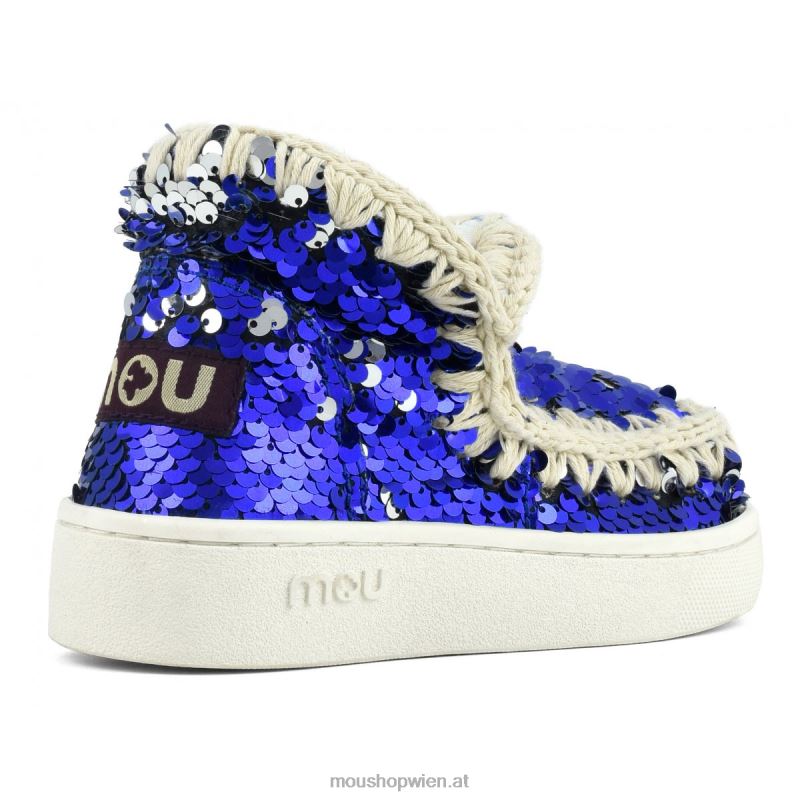 Kinder Sommer-Eskimo-Sneaker mit Pailletten Mou P660X790 Pailletten-Jeans – Logo Nickel