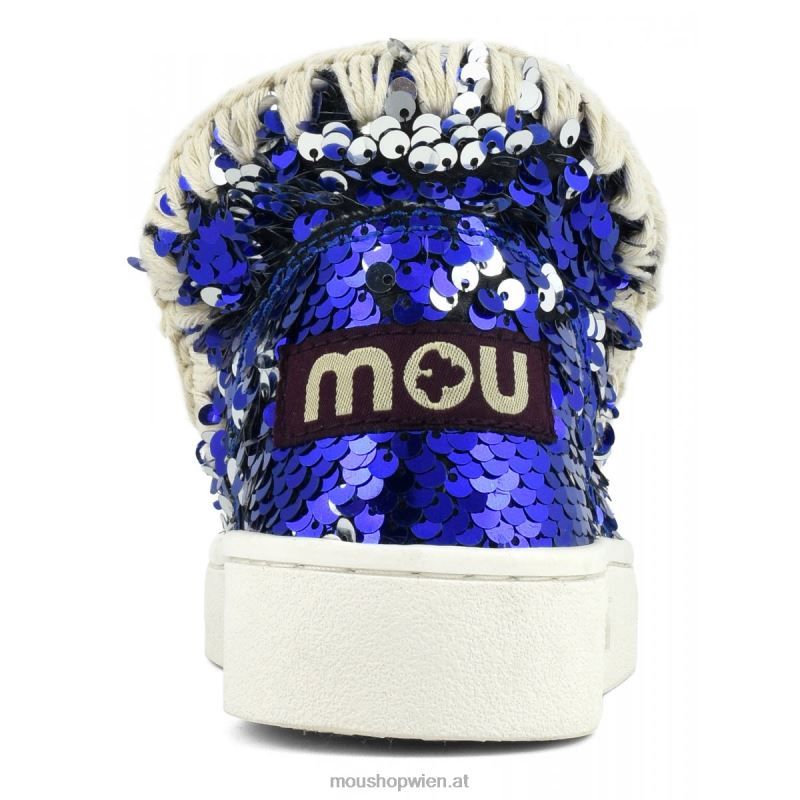 Kinder Sommer-Eskimo-Sneaker mit Pailletten Mou P660X790 Pailletten-Jeans – Logo Nickel