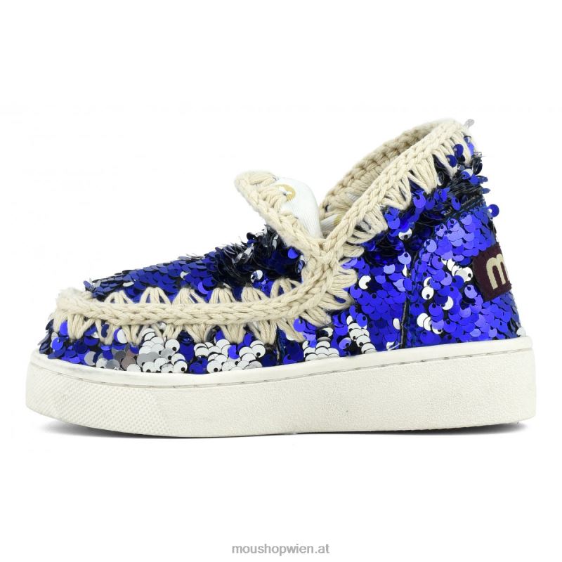 Kinder Sommer-Eskimo-Sneaker mit Pailletten Mou P660X790 Pailletten-Jeans – Logo Nickel