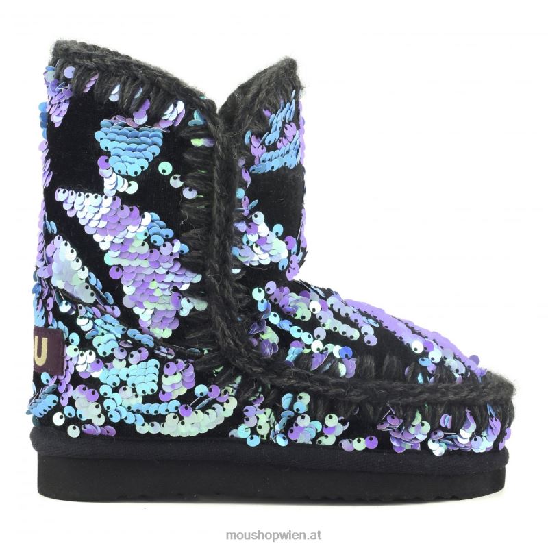 Kinder Eskimo-Samt-Glamour-Pailletten Mou P660X845 schillernde Pailletten in Flieder auf Samt