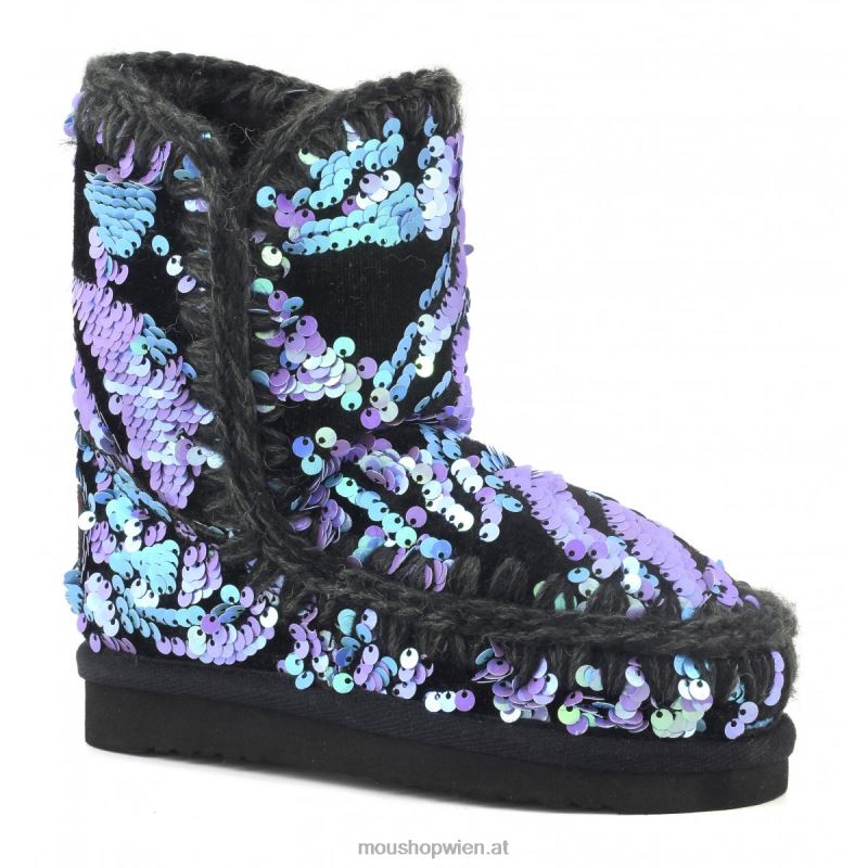 Kinder Eskimo-Samt-Glamour-Pailletten Mou P660X845 schillernde Pailletten in Flieder auf Samt