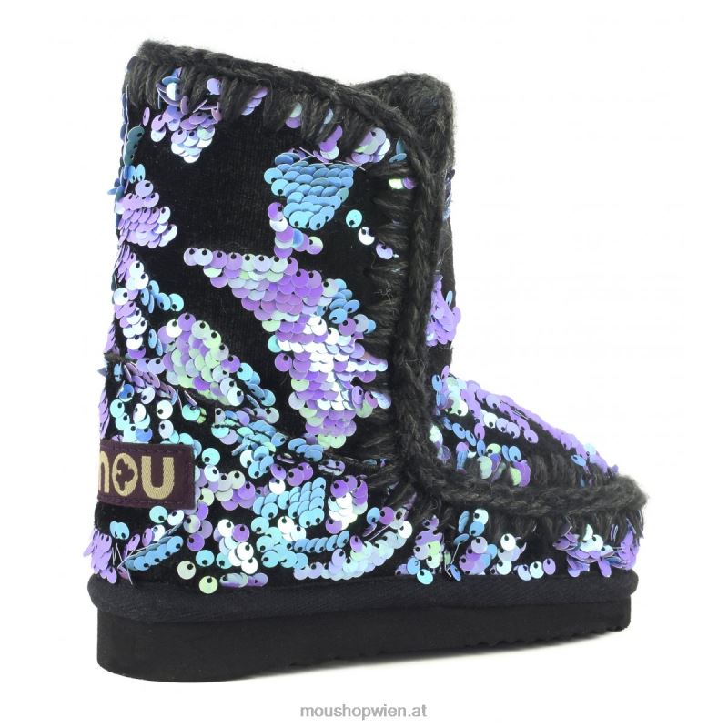 Kinder Eskimo-Samt-Glamour-Pailletten Mou P660X845 schillernde Pailletten in Flieder auf Samt