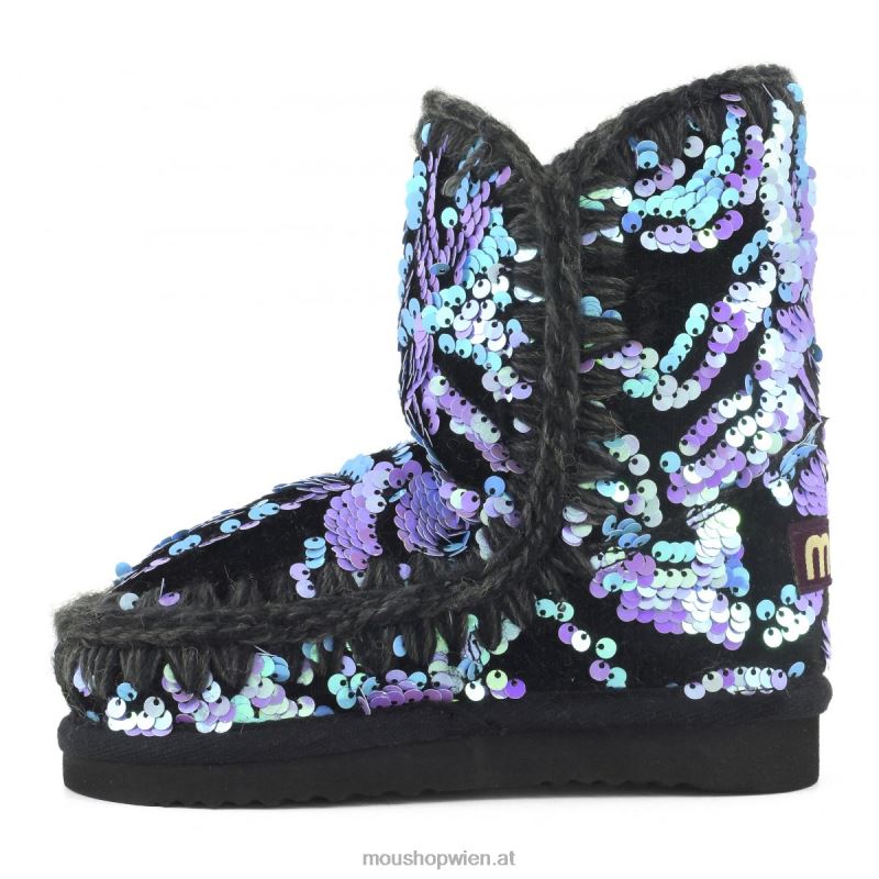 Kinder Eskimo-Samt-Glamour-Pailletten Mou P660X845 schillernde Pailletten in Flieder auf Samt