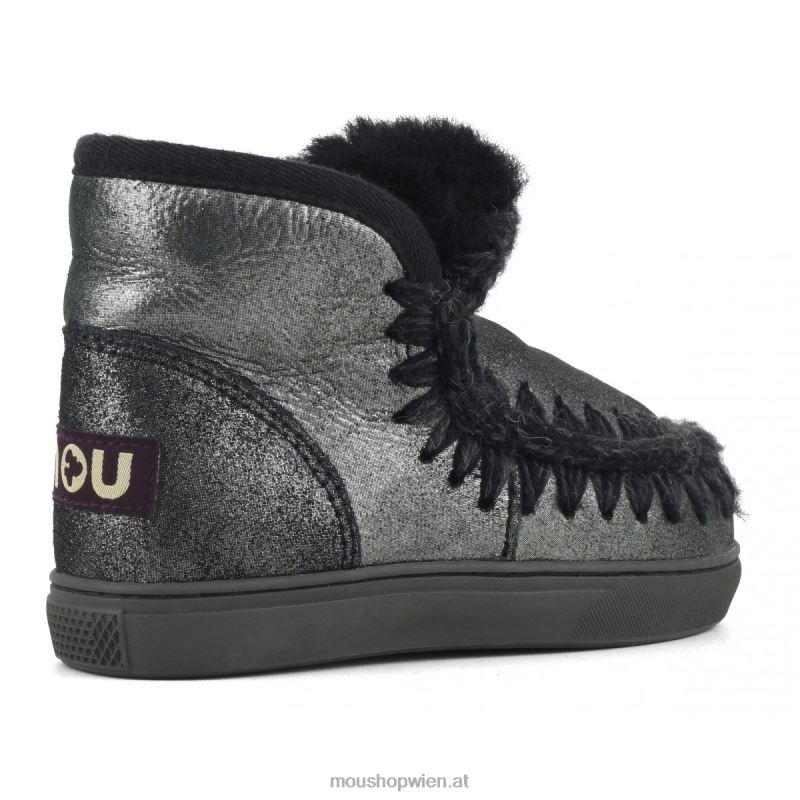 Kinder Eskimo-Sneaker Mou P660X798 Mikroglitter schwarz
