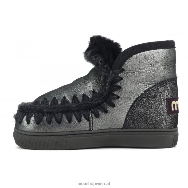 Kinder Eskimo-Sneaker Mou P660X798 Mikroglitter schwarz