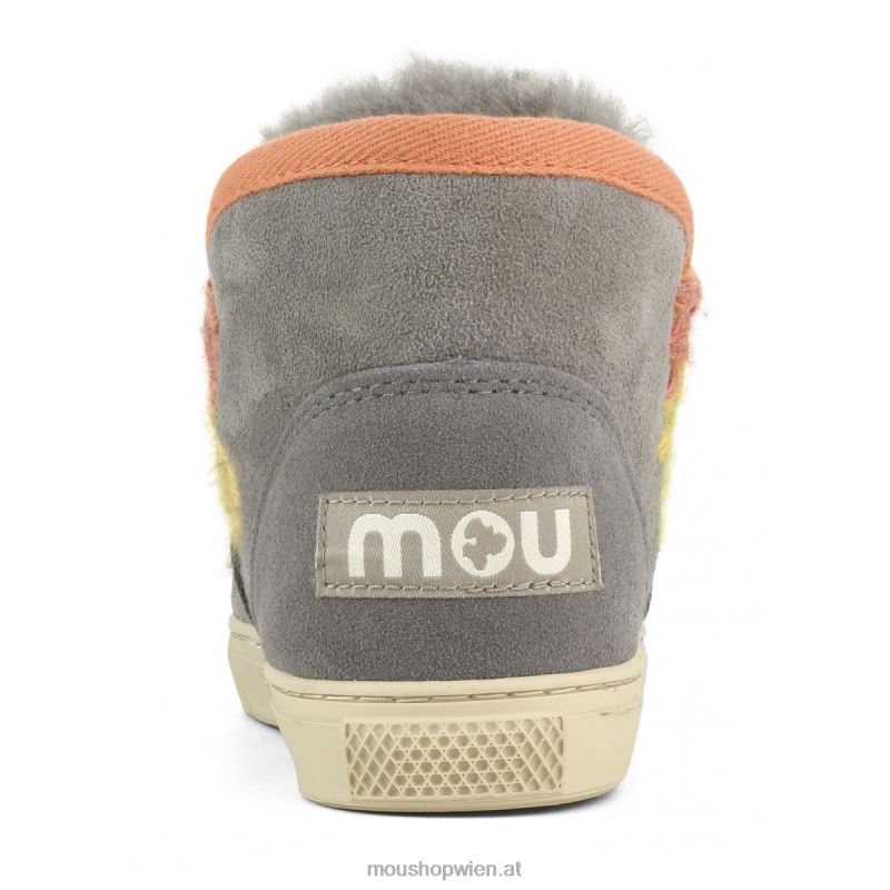Kinder Eskimo-Sneaker mit Regenbogennähten Mou P660X796 neues Grau