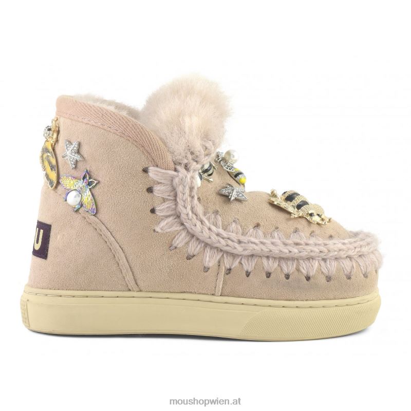 Kinder Eskimo-Sneaker mit gemischten Accessoires Mou P660X809 rosabeige