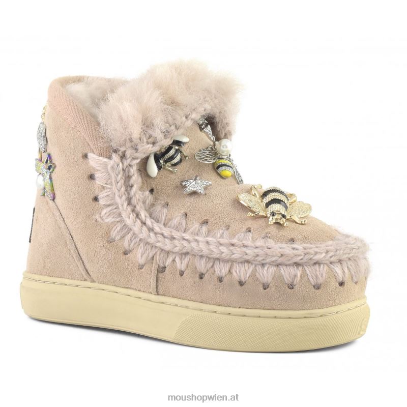 Kinder Eskimo-Sneaker mit gemischten Accessoires Mou P660X809 rosabeige