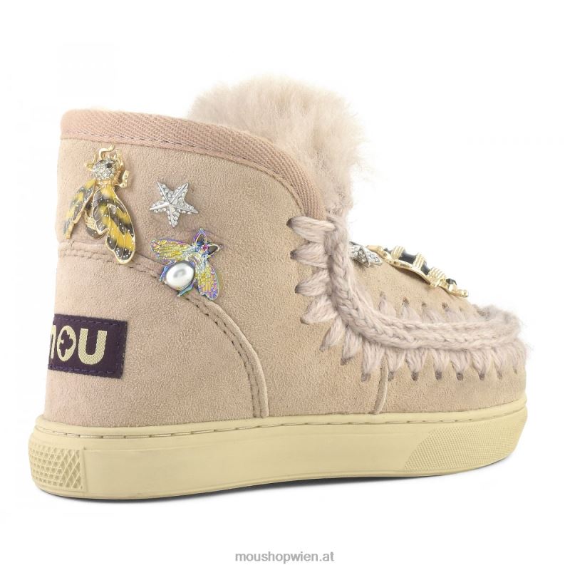 Kinder Eskimo-Sneaker mit gemischten Accessoires Mou P660X809 rosabeige