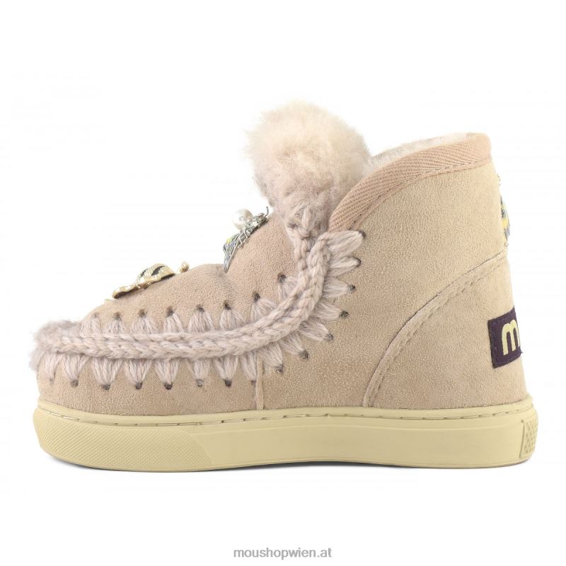 Kinder Eskimo-Sneaker mit gemischten Accessoires Mou P660X809 rosabeige