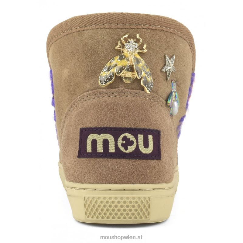 Kinder Eskimo-Sneaker mit gemischten Accessoires Mou P660X810 rosabraun