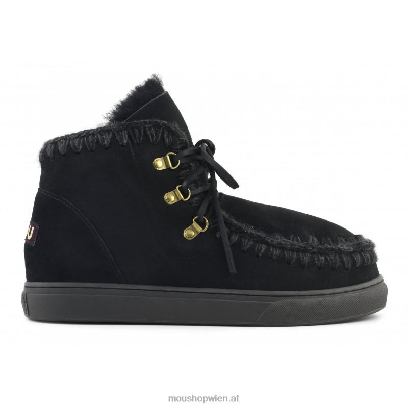 Männer Eskimo-Sneaker zum Schnüren Mou P660X772 Schwarz