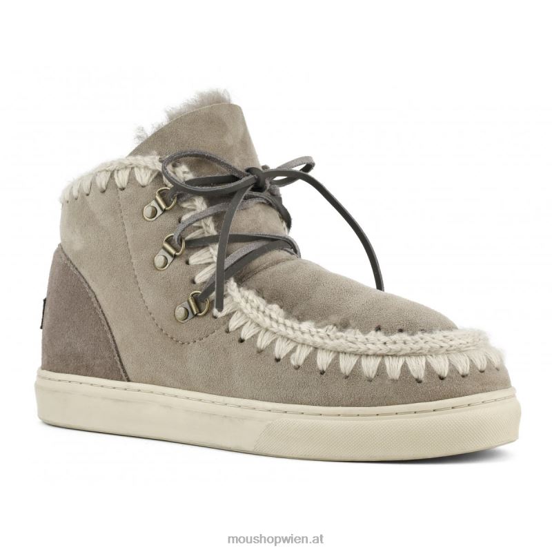 Männer Eskimo-Sneaker zum Schnüren Mou P660X773 Elefantengrau